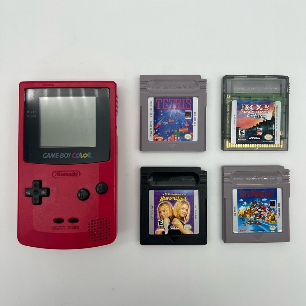 Nintendo GameBoy Color Strawberry Pink w/Games